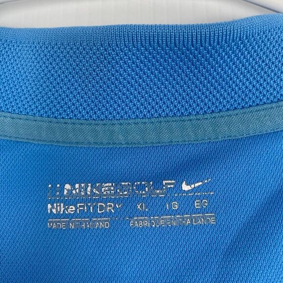 Nike Golf Shirt Mens Sz XL Blue Polo Dri Fit Short Sleeve  Lightweight Used - Picture 3 of 15